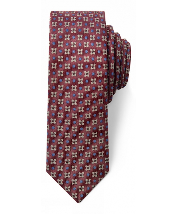 Connexion Tie slips 5cm i rød m. mønster til herre billede 1
