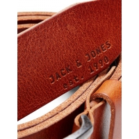 Jack & Jones læderbælte i Mocha Bisque til herre