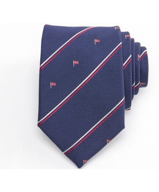 Connexion Tie slips 7cm i navy m. flag til herre billede 1