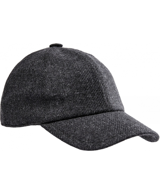 Connexion Tie WOOLEN CAP i solid mørkegrå melange billede 1