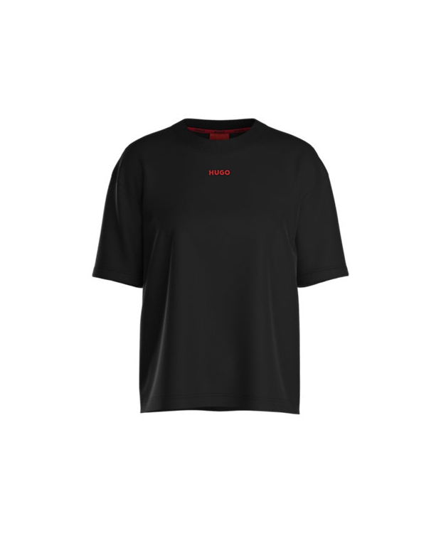 HUGO shuffle t-shirt i sort med rødt logo til kvinder - OUTLET billede 1