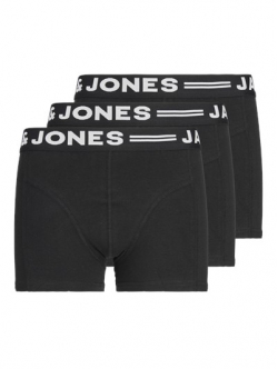 JACK & JONES 3-pak boxershorts til drenge – sort med hvid tekst