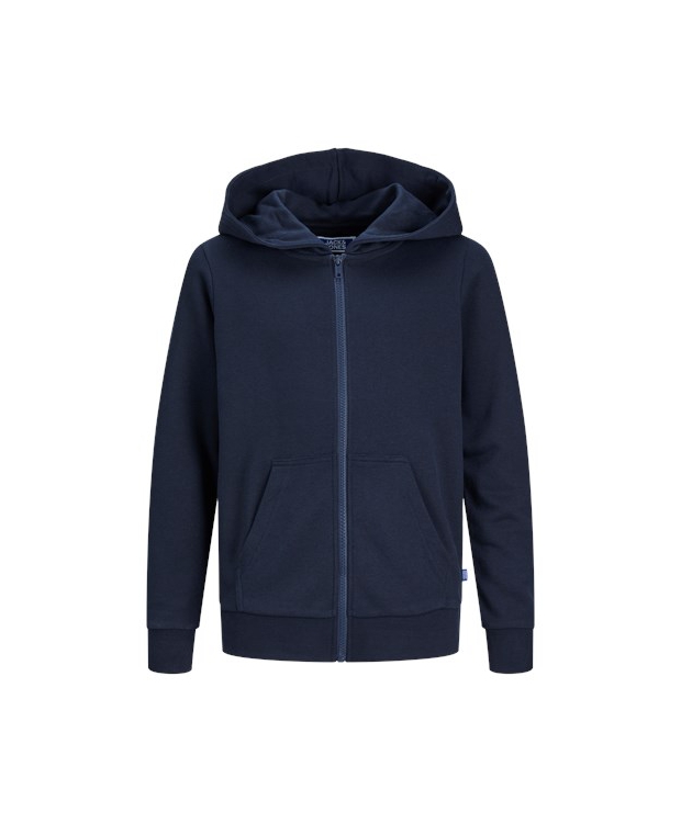 JACK & JONES Junior hættetrøje med lynlås til drenge – navy billede 1
