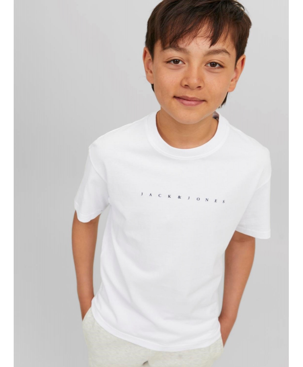 JACK & JONES Junior T-shirt med rund hals til drenge – hvid billede 4