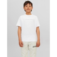 JACK & JONES Junior T-shirt med rund hals til drenge – hvid