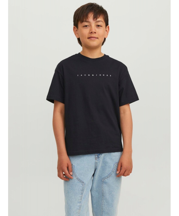JACK & JONES Junior T-shirt med rund hals til drenge – sort – Outlet billede 2
