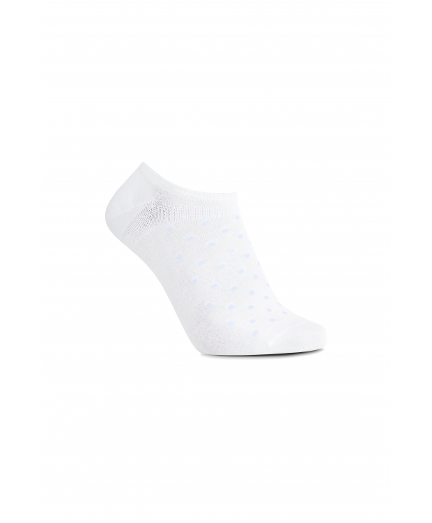 IZ Sock hvide bambusankelstrømper med blå prikker – OUTLET billede 1