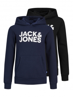 JACK & JONES Junior 2-pak hoodies til drenge – sort og navy