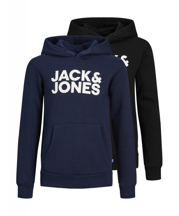 JACK & JONES Junior 2-pak hoodies til drenge – sort og navy billede 1