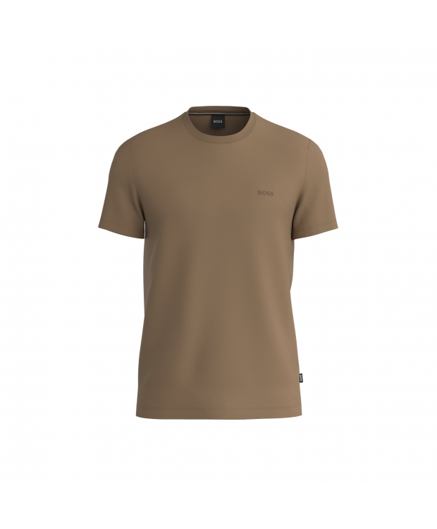 BOSS crew neck T-shirt til herre – beige regular fit – Outlet billede 1