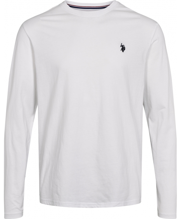 U.S. POLO ASSN Brolin langærmet T-shirt til herre – hvid billede 1