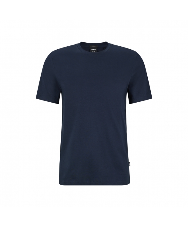 BOSS kortærmet merceriseret t-shirt i mørkeblå til herre| Slim fit| billede 1