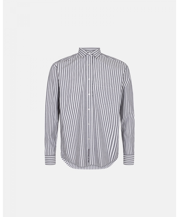 JBS vævet pyjamasskjorte i grå og hvid – unisex – Outlet billede 1