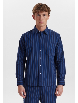 JBS of Denmark stribet pyjamasskjorte i navy til unisex
