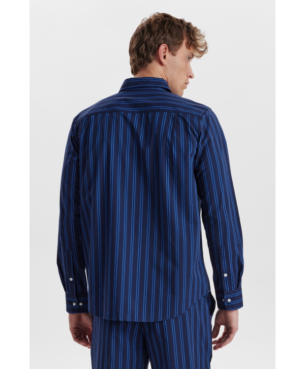 JBS of Denmark stribet pyjamasskjorte i navy til unisex billede 2
