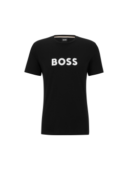 BOSS sort T-shirt med kontrastlogo til herre – regular fit