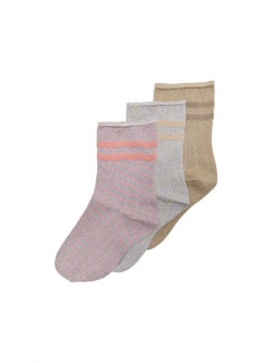 KIDS ONLY 3-pak glimmerstrømper til piger – lyse nuancer – OUTLET