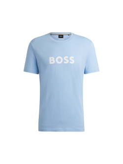 BOSS lyseblå T-shirt med logo til herre – regular fit – OUTLET
