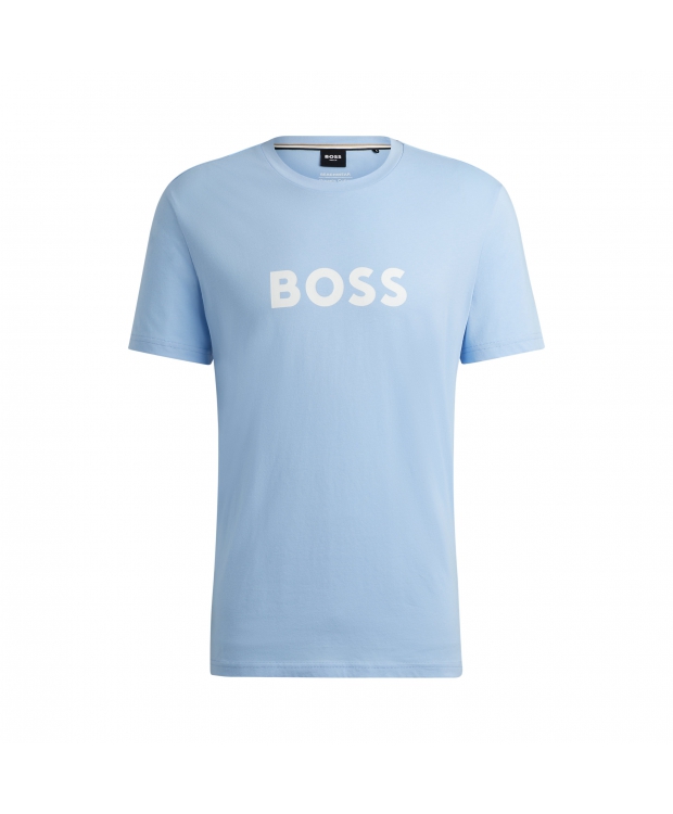 BOSS lyseblå T-shirt med logo til herre – regular fit – OUTLET billede 1