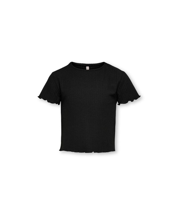 KIDS ONLY KOGNELLA sort rib-T-shirt til piger billede 1