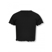 KIDS ONLY KOGNELLA sort rib-T-shirt til piger