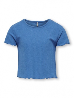 KIDS ONLY KOGNELLA T-shirt i French Blue til piger - OUTLET