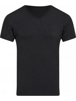 JBS of Denmark svedabsorberende bambus T-shirt i sort med V-hals