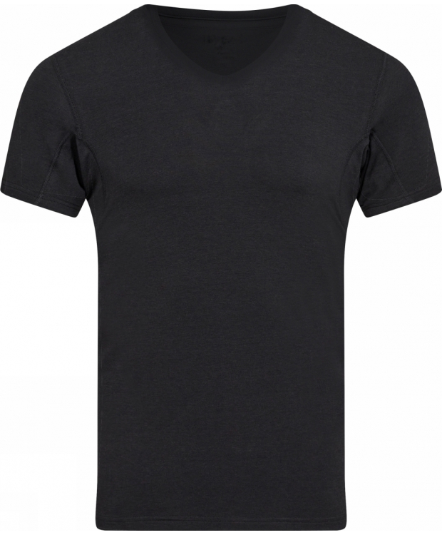 JBS of Denmark svedabsorberende bambus T-shirt i sort med V-hals billede 1