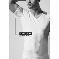 JBS of Denmark svedabsorberende bambus T-shirt i hvid med V-hals