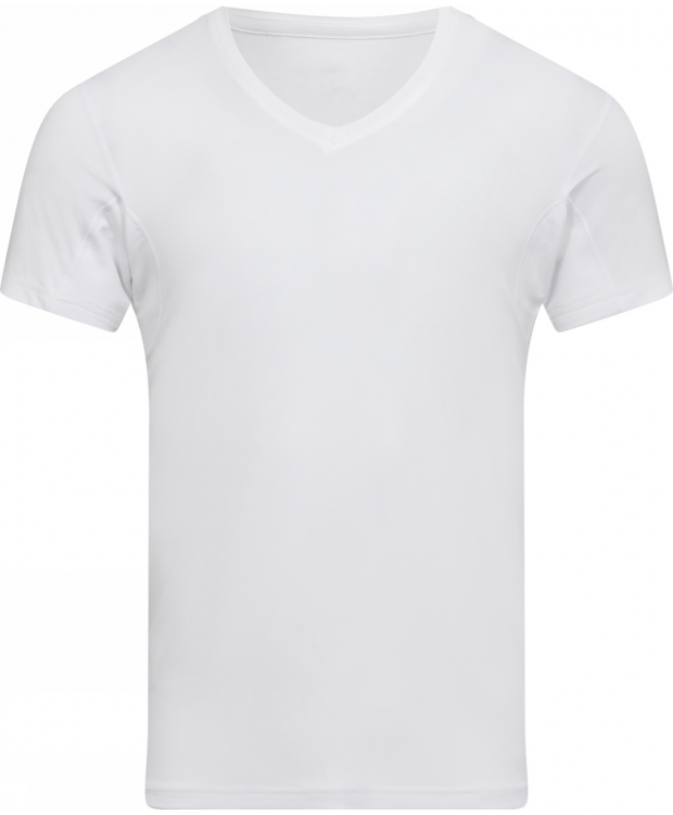 JBS of Denmark svedabsorberende bambus T-shirt i hvid med V-hals billede 1