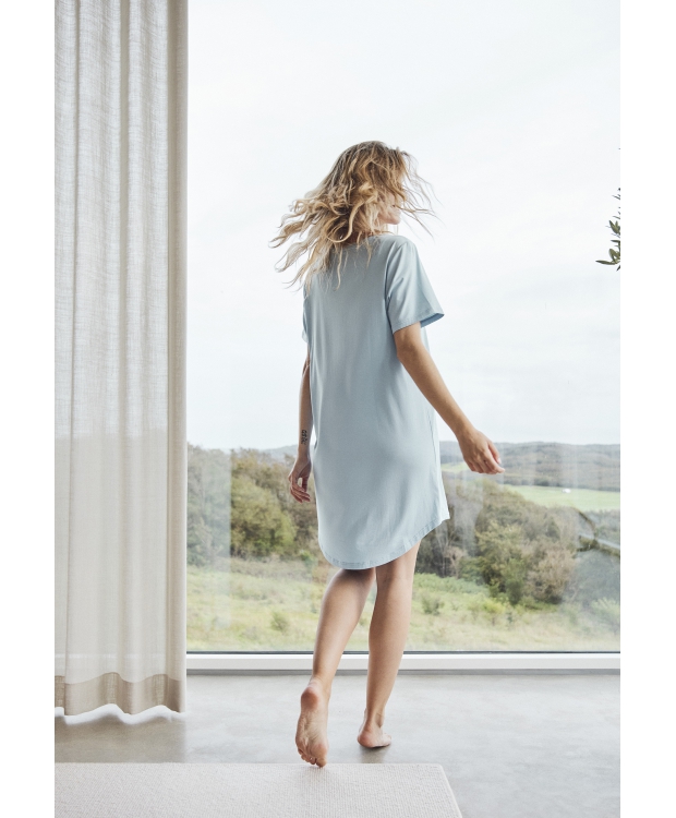 JBS of Denmark Women oversized bambus T-shirt i blå billede 2