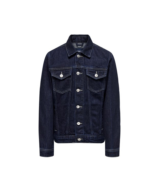 KIDS ONLY KOBDUKE denimjakke i mørkeblå til drenge billede 1