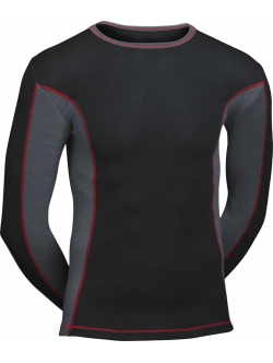 ProActive langærmet uld-T-shirt til herre – sort basislag