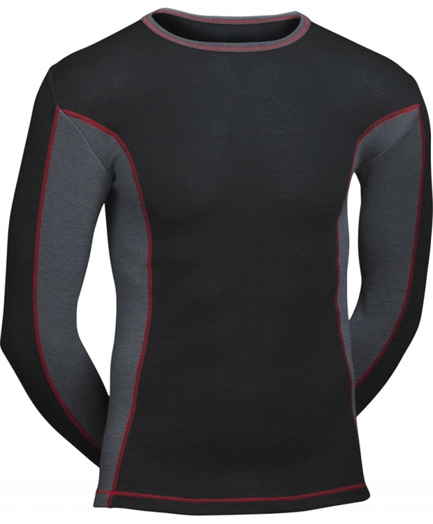 ProActive langærmet uld-T-shirt til herre – sort basislag billede 1