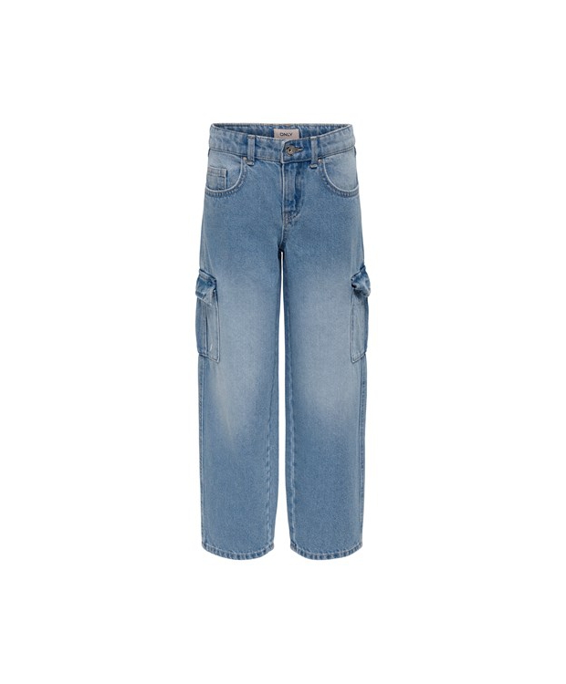 KIDS ONLY KOGHARMONY wide fit cargo pants i lyseblå til piger billede 1
