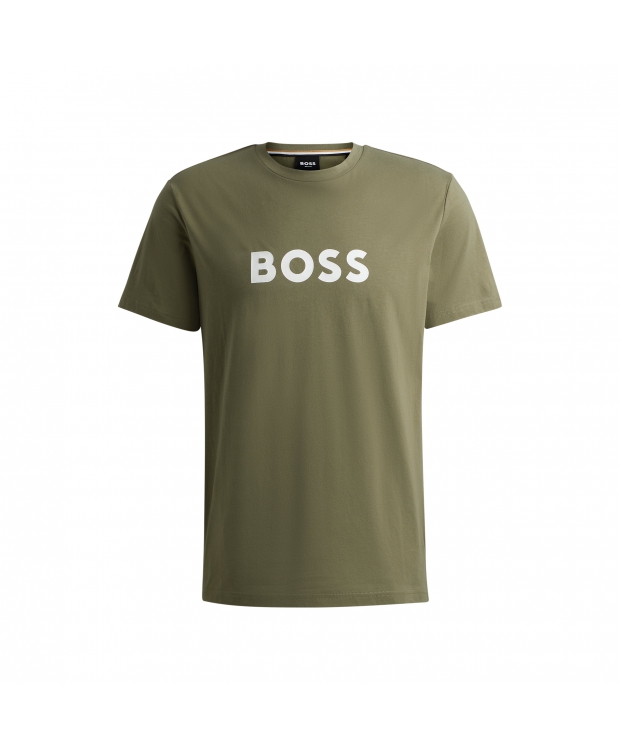BOSS t-shirt i grøn til herre | Regular fit billede 1