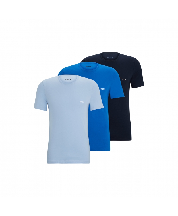 Boss 3pak t-shirt i blå farver til herre billede 1