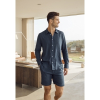 JBS of Denmark hør/bambusviskose shorts i navy til herre