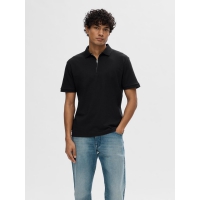Selected Homme polo t-shirt med lynlås i sort til herre – Outlet