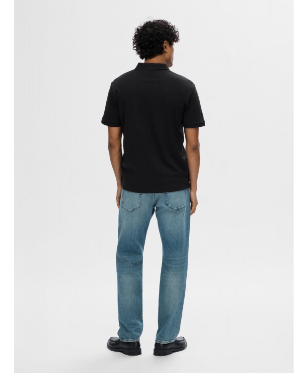 Selected Homme polo t-shirt med lynlås i sort til herre – Outlet billede 3