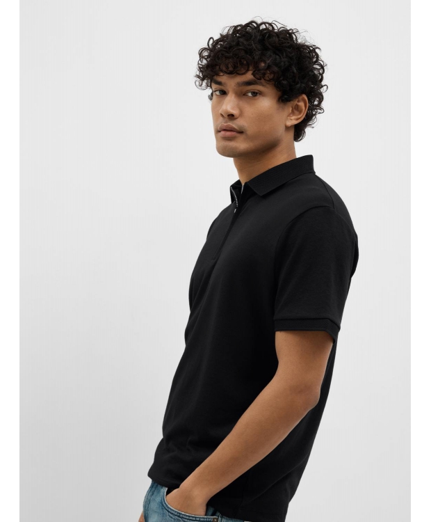 Selected Homme polo t-shirt med lynlås i sort til herre – Outlet billede 6