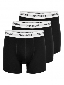 ONLY & SONS 3-pak underbukser i sort hvid til herre – Outlet