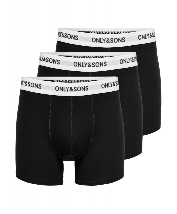 ONLY & SONS 3-pak underbukser i sort hvid til herre – Outlet billede 1