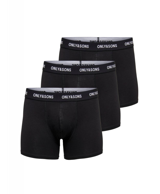 ONLY & SONS 3pak underbukser i sort til herre billede 1