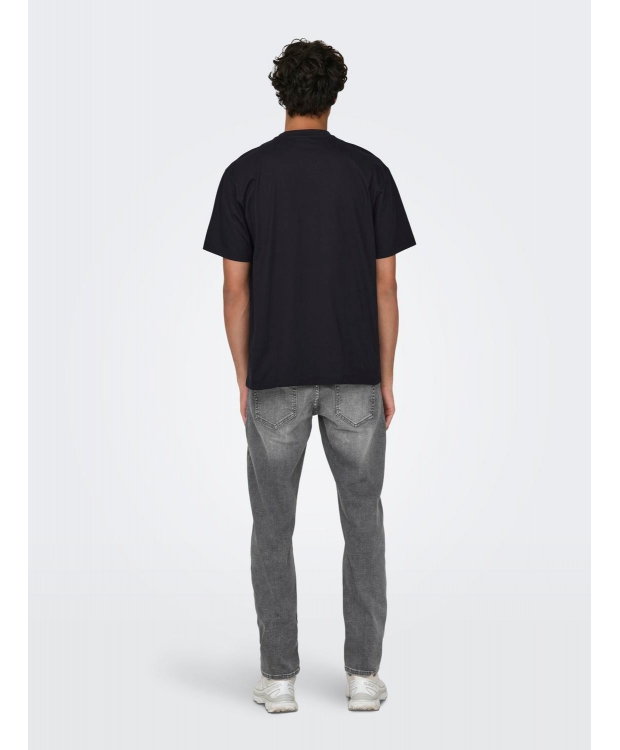 ONLY & SONS t-shirt i sort til herre | Relaxed fit | billede 4