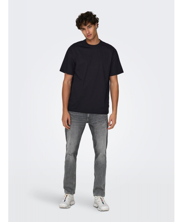 ONLY & SONS t-shirt i sort til herre | Relaxed fit | billede 5