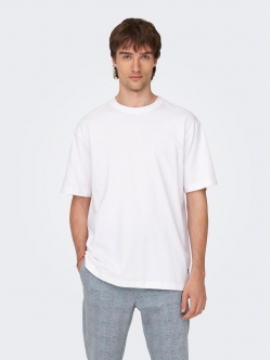 ONLY & SONS t-shirt i hvid til herre – Relaxed fit