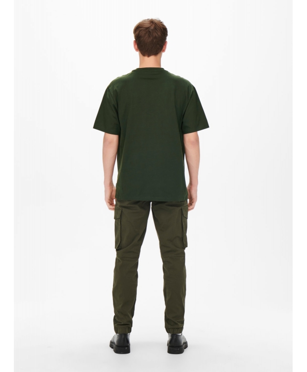 ONLY & SONS t-shirt i grøn til herre – Relaxed fit billede 4