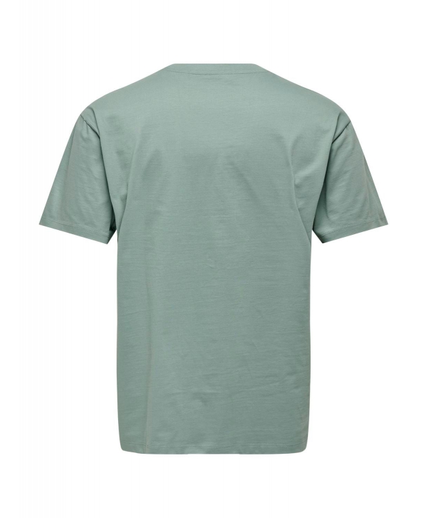 ONLY & SONS t-shirt i lysegrøn til herre – Relaxed fit – Outlet billede 2