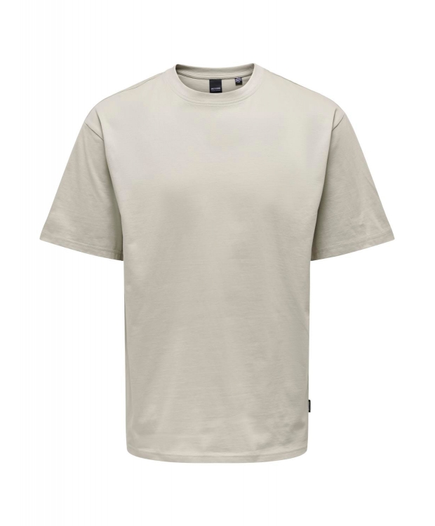 ONLY & SONS t-shirt i beige til herre – Relaxed fit billede 2